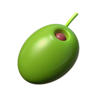 dramatic vintage A single, green olive, with a pimento, NO BACKGROUND with Transparent Background. perfect clarity png