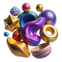 serene vintage Multicolored Abstract Shapes Cutout Collection genuine png