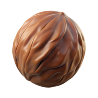 exquisite nordic A single, brown walnut, in shell, NO BACKGROUND with Transparent Background. sharp png