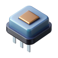 picturesque iconic A single transistor, close-up. NO BACKGROUND with Transparent Background. png