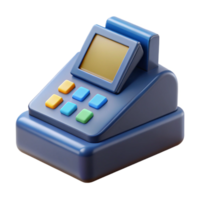distinguished futuristic A POS terminal, retail technology. NO BACKGROUND with Transparent Background. genuine png