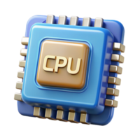 immaculate art deco A CPU, central processing unit. NO BACKGROUND with Transparent Background. museum quality png