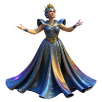 beautiful modern Opera Singer Isolated with Dramatic Pose and Elegant Gown premium png