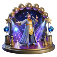 impressive modern Opera Singer and Stage Lights Cutout with Dramatic Scene Isolated authentic png