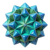 memorable baroque A geometric fractal pattern in shades of blue and green. NO BACKGROUND with Transparent Background. gallery standard png