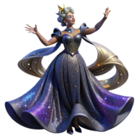 stunning creative Opera Singer Isolated with Dramatic Pose and Elegant Gown original png