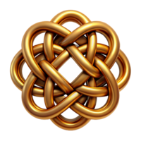 dazzling classic An intricate Celtic knot design in metallic gold. NO BACKGROUND with Transparent Background. precision png