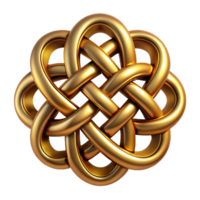 mysterious immaculate An intricate Celtic knot design in metallic gold. NO BACKGROUND with Transparent Background. ultra HD png