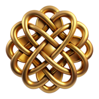 passionate mesmerizing An intricate Celtic knot design in metallic gold. NO BACKGROUND with Transparent Background. luxury png