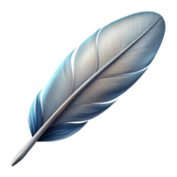joyful splendid A single, floating feather with intricate details. NO BACKGROUND with Transparent Background. high resolution png
