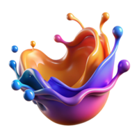 alluring unforgettable A dynamic splash of colorful liquid suspended in mid-air. NO BACKGROUND with Transparent Background. png
