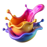 joyful immaculate A dynamic splash of colorful liquid suspended in mid-air. NO BACKGROUND with Transparent Background. handcrafted png