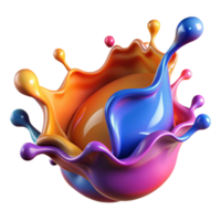 timeless abstract A dynamic splash of colorful liquid suspended in mid-air. NO BACKGROUND with Transparent Background. precision png