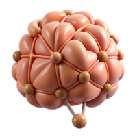 peaceful pristine A stylized brain with interconnected neural pathways. NO BACKGROUND with Transparent Background. perfect clarity png