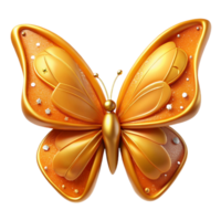 vibrant abstract Orange Butterfly Perfect Symmetry Isolated Element detailed png