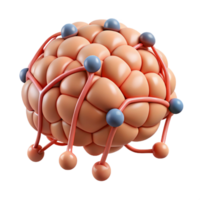 radiant creative A stylized brain with interconnected neural pathways. NO BACKGROUND with Transparent Background. ultra HD png