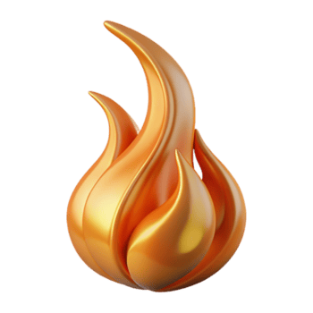 vibrant joyful avant-garde A single, burning flame with abstract, swirling patterns. NO BACKGROUND with Transparent Background. sharp png