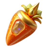 beautiful artistic Orange Carrot Slice Fractal Design Element with Transparent Background premium png