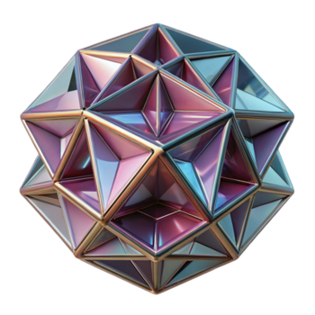 sbalorditivo distintivo un' complesso, geometrico struttura somigliante un' cristallo. no sfondo con trasparente sfondo. png