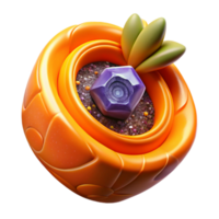 impressive vintage Orange Carrot Slice Fractal Design Element with Transparent Background png