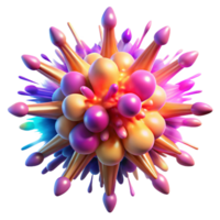 unparalleled organic A dynamic, exploding supernova of colorful particles. NO BACKGROUND with Transparent Background. refined png