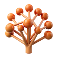 harmonious mesmerizing A single, stylized tree made of interconnected lines. NO BACKGROUND with Transparent Background. top-tier png