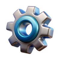 fascinating ethereal bohemian A single, stylized gear made of metallic cogs. NO BACKGROUND with Transparent Background. 8K png