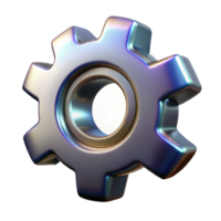 exemplary coastal A single, stylized gear made of metallic cogs. NO BACKGROUND with Transparent Background. detailed png