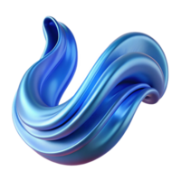 dazzling harmonious urban A flowing, abstract wave form in shades of blue. NO BACKGROUND with Transparent Background. handcrafted png