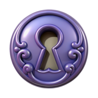sumptuous renaissance A single, stylized keyhole with intricate details. NO BACKGROUND with Transparent Background. flawless png