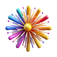 hypnotic tranquil retro A dynamic, exploding firework of colorful particles. NO BACKGROUND with Transparent Background. masterfully captured png