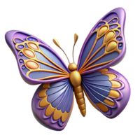 dreamy picturesque A single, stylized butterfly with intricate wing patterns. NO BACKGROUND with Transparent Background. premium png