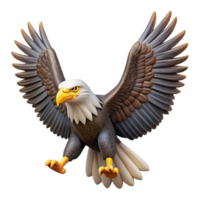 vibrant sought-after A majestic bald eagle with spread wings, NO BACKGROUND with Transparent Background. png