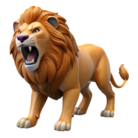 calm immaculate A roaring African lion, NO BACKGROUND with Transparent Background. expertly shot png