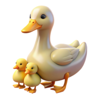 memorable victorian A duck with ducklings, NO BACKGROUND with Transparent Background. original png