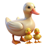 whimsical pristine A duck with ducklings, NO BACKGROUND with Transparent Background. ultra HD png