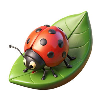 procurados orgânico uma joaninha rastejando em uma folha, não fundo com transparente fundo. 8k png