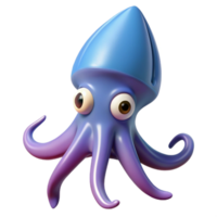 extraordinary mysterious futuristic A squid, NO BACKGROUND with Transparent Background. sharp png