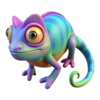 ethereal impressive A chameleon changing color, NO BACKGROUND with Transparent Background. authentic png