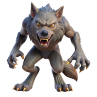 enchanting timeless A snarling werewolf, mid-transformation, fur and claws visible. NO BACKGROUND with Transparent Background. png