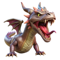 celebrated creative A fierce dragon, scales shimmering, mouth open in a roar. NO BACKGROUND with Transparent Background. original png