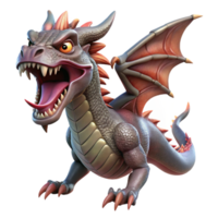 harmonious stunning A fierce dragon, scales shimmering, mouth open in a roar. NO BACKGROUND with Transparent Background. 8K png