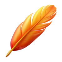 elegant inspired A single, vibrant phoenix feather. NO BACKGROUND with Transparent Background. png