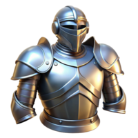 distinctive contemporary A gleaming suit of plate armor, polished and ready for battle. NO BACKGROUND with Transparent Background. studio quality png