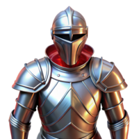 magnificent dynamic modern A gleaming suit of plate armor, polished and ready for battle. NO BACKGROUND with Transparent Background. sharp png
