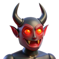energetic stunning A horned demon, with glowing red eyes. NO BACKGROUND with Transparent Background. ultra HD png