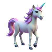 dreamy stunning A graceful unicorn, its horn glowing softly. NO BACKGROUND with Transparent Background. expertly shot png