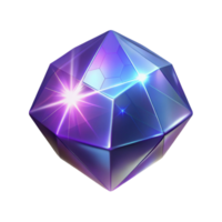 impressive standout A single, sparkling gemstone, emitting a magical aura. NO BACKGROUND with Transparent Background. png