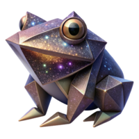 magnificent abstract Origami Frog Realistic Texture Cutout Transparent Background high resolution png