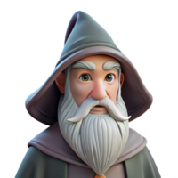 spectacular exceptional A wise old wizard with a long white beard, NO BACKGROUND with Transparent Background. png